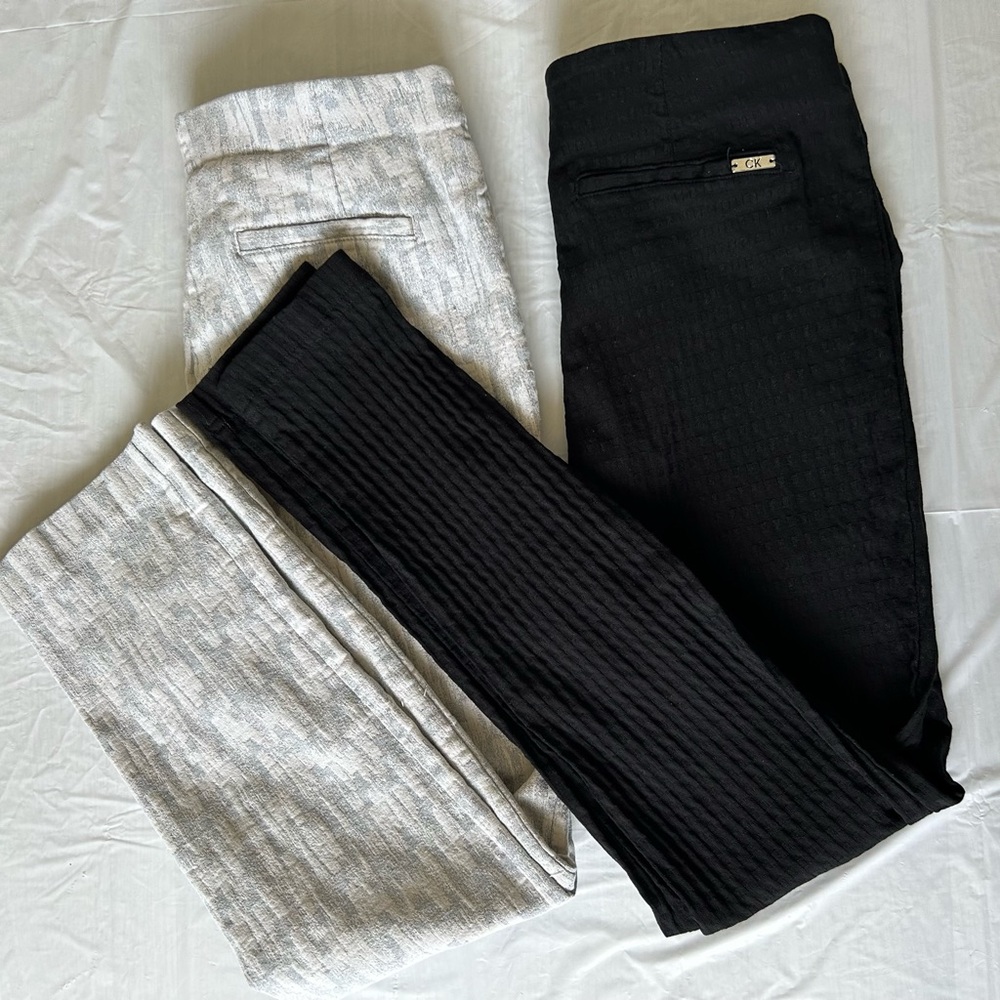 Calvin Klein black  Leggings & Alfani Light Gray Knit Pants size 6